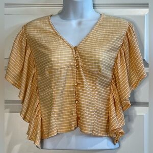 Emelia ruffle striped boho hippie blouse